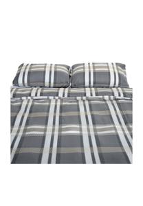 Антрацитовое флисовое постельное бельё с клетчатым принтом на молнии Cofi, антрацит 200x200 см