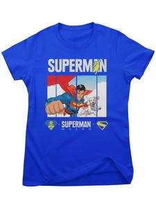 Футболка Superman Look Up Girly Tee синего цвета Superman