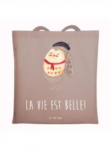 Сумка-шоппер Owl France с надписью пастельно-коричневого цвета Mr. & Mrs. Panda