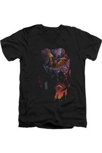 Футболка с коротким рукавом и V-образным вырезом для взрослых Batman & Robin #1 Gildan, черный