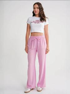 MixRay Широкие брюки в светло-розовом цвете