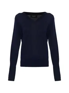 Топ с V-образным вырезом и логотипом Dsquared2, синий