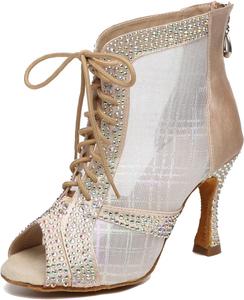 Женские танцевальные ботинки Minishion для латинских и бальных танцев, сандалии на вечерние и свадебные мероприятия