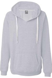 Женская замшевая толстовка с капюшоном и V-образным вырезом J. America, цвет oxford