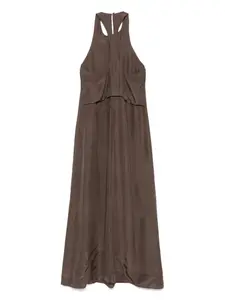 Шелковое платье миди Alysi, коричневый