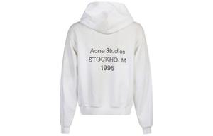 Худи с логотипом и спущенным плечом Acne Studios, белый