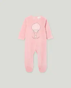 Длинный детский комбинезон с фантазийным принтом Cotton Juice, розовый