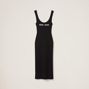 Платье из вискозы Miu Miu, черный