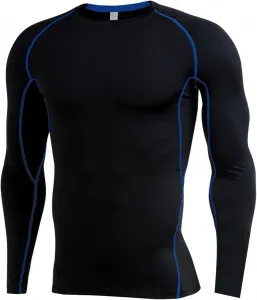 Мужская компрессионная футболка с длинным рукавом и круглым вырезом, дышащая и эластичная