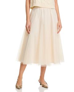 Тюлевая юбка миди - эксклюзив AQUA, слоновая кость/кремовый