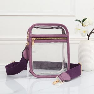 Прямоугольная прозрачная сумка через плечо из искусственной кожи FASHNZFAB, фиолетовый