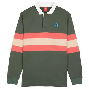 Поло с длинным рукавом Santa Cruz Mini hand stripe, зеленый