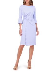 Платье-футляр миди с узлом спереди Kensie, светло-синий