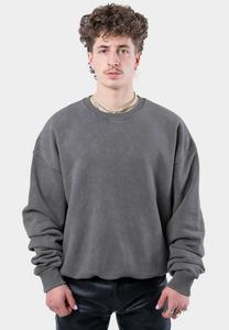 Толстовка Unisex Crew Neck PROHIBITED, цвет grey stone washed