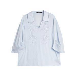 Рубашка женская с лацканами тонкая ELLE, синий