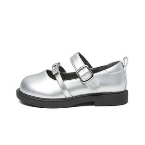 Дышащая детская кожаная обувь для детей Snoffy, серебряный