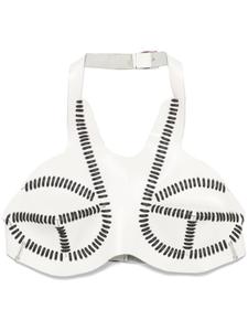 Manokhi кожаный топ, белый