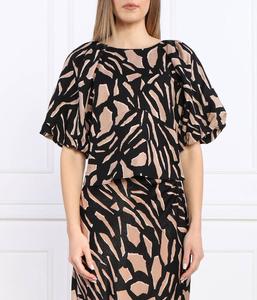 Льняная блузка Cropped fit Dkny, коричневый