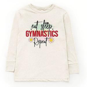Футболка с длинным рукавом Eat sleep gymnastics repeat The Juniper Shop, Natural