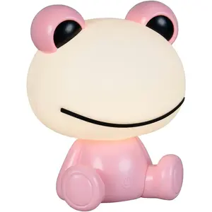 REALITY Светильник LED настольная лампа HOPPER, настольная лампа для детской комнаты, тумбочка, дизайн Лягушка, RGB LED-плата 1 шт. RGB | Теплый белый 0,3 Вт 30 люмен теплый белый 3000K, режим смены цвета RGB, USB-порт Reality Leuchten, розовый