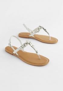 Босоножки с Т-образным ремешком Jewel Toe Post Next, серебро