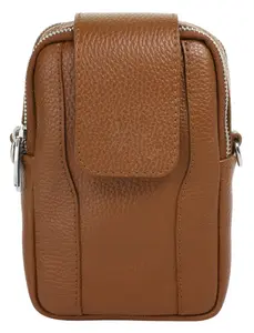 Сумка через плечо Samantha Look, натуральная кожа, производство Италия, цвет Cognac