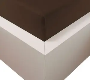 Простыня Premium Plus Fine Jersey 140-160 x 200-220 см шоколадная 260 г/м², 47,5% хлопок Mako, 47,5% лиоцелл, 5% эластан Traumschloss