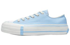 Холщовые кеды унисекс с низким верхом нежно-голубой Good Bai