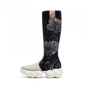 Расписные туристические ботинки Auspicious Clouds 4/5 художественная коллекция высокие сапоги женские U.IN, abstract leaf grain