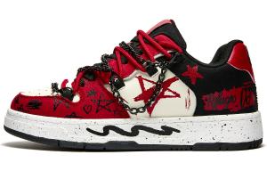 RIFUGIO VO' Низкие скейтерские кроссовки унисекс черно-красные, цвет Black Red