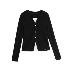 ELLE Свитер женский черный V-образный вырез Moderate