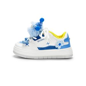 Дышащие увеличивающие рост низкие скейтерские туфли женские бежево-голубые KARLIE KELLER