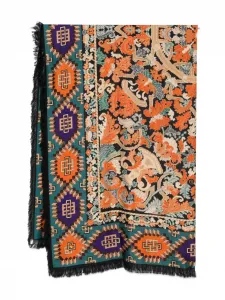 Шарф с бахромой и графичным узором Pierre-Louis Mascia, черный