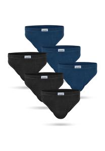 6 мужских хлопковых трусов с эластичным поясом Normani, цвет 3 X Navy 3 X Schwarz