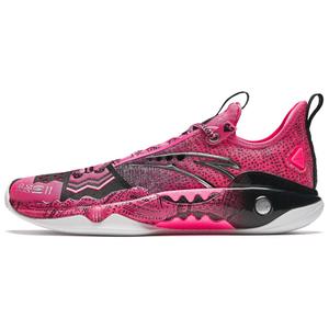 Баскетбольные кроссовки Frenzy 5 Pro для мужчин с низким верхом цвета цикламен/флуоресцентный порошок лотоса Anta