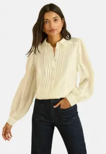 Блузка с длинными рукавами и застежкой на пуговицы, укороченного кроя. Love & Roses, Ivory