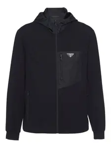 Кардиган на молнии с капюшоном Prada, черный