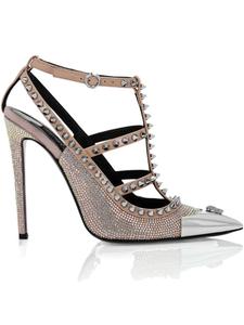 120-миллиметровые кожаные сандалии с черепами Philipp Plein, нейтральный