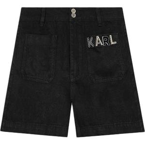 Джинсовые шорты KARL LAGERFELD женские черные KARL LAGERFELD / Karl Lagerfeld Jeans