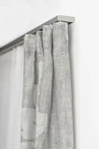 Карниз GARESA "101", 2 направляющие, желаемая длина, внутренний профиль направляющей, простой, потолочный монтаж, алюминий, выдвижной 520 см, цвет aluminiumfarben