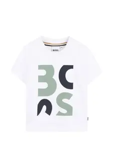 Футболка с графичным принтом Boss Kidswear, белый