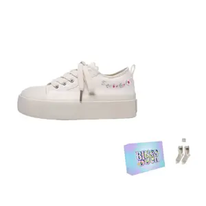 BINGO DUCK Женские скейтерские кеды лоу-топ белые, цвет White