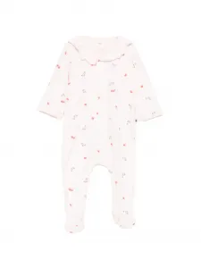 Детский комбинезон с рюшами и цветочным принтом Petit Bateau, розовый