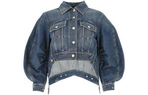 Alexander McQueen Короткое пальто женское синее