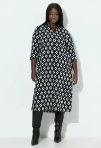 Платье-Рубашка с графическим цветочным принтом Ulla Popken, Black