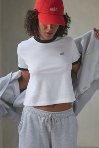 Укороченная футболка Self., белый