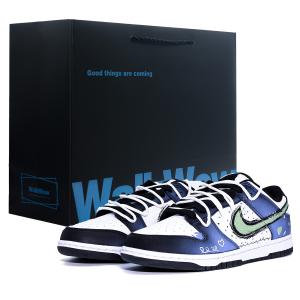 Женские кроссовки для скейтбординга Dunk с амортизацией, облегченные, низкие, синие и черные Nike, синий/черный