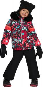 Лыжная куртка Obermeyer Kaizen для девочек с искусственным мехом, утепленная и водонепроницаемая, с системой Kids I-Grow, Pink Mary Garden