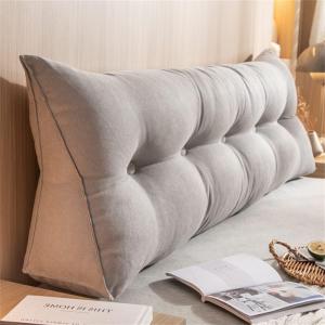 Треугольная подушка для чтения, подушка для изголовья кровати размера Queen, клиновидная подушка для спины изголовья, подушка для поддержки спины изголовья двухъярусной кровати (цвет: серый, размер: 39 дюймов/100 см (двуспальная)). COZMAX, Gray