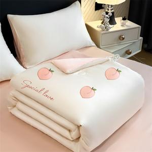 AVIVI Односпальное летнее одеяло 150x200 см, персиково-молочный пудровый